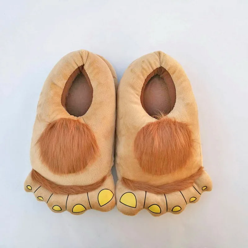 Unisex Couple Warm Home Slippers Cartoon Anime Big Feet Indoor House Cotton Shoes Men Spring Winter Slippers Plush Warm Non-Slip