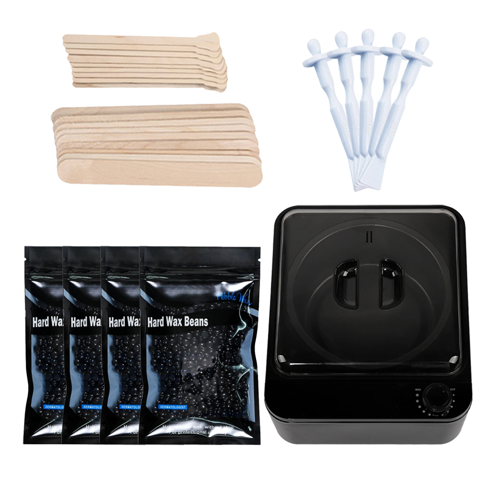 Waxing Kit, New Painless Wax Heater Warmer with Hard Wax Beans and Wax Applicator Sticks for Full Body Hair Removal Spa