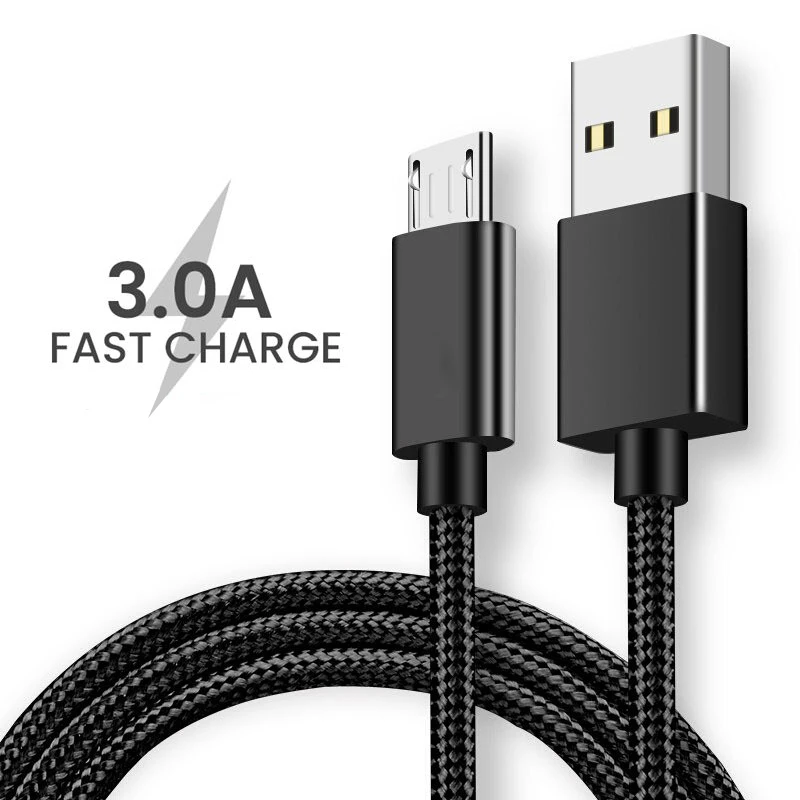 Micro USB Cable 3A Fast Charging Microusb Data Cables For Samsung Xiaomi Huawei Android Mobile Phone Chargers For Phone Cable