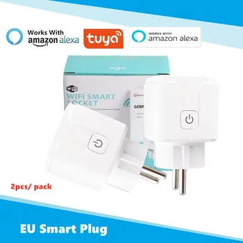 

2pcs/pack Tuya EU Smart Plug Wifi Smart Socket App EU Wifi Plug Work with Alexa Google Home Mini IFTTT for Android IOS