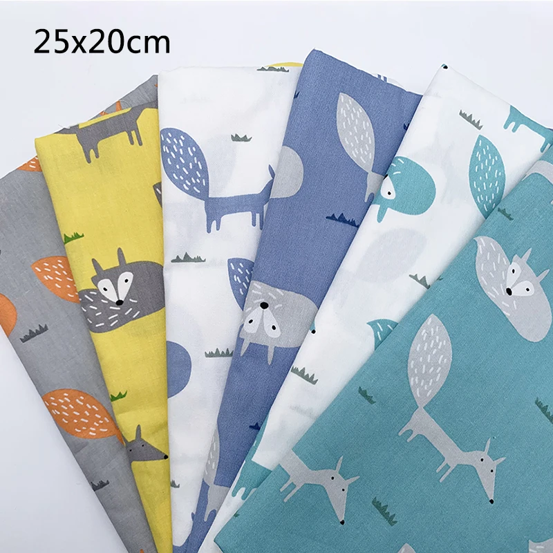 25x20CM 6 pcs/Set Multi Purpose Cartoon Cotton Patchwork Cloth DIY Sewing Craft Nordic Style Fabric for Household Nice Gift | Аксессуары