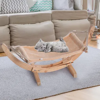 

2020 New Wood Cat Hammock Soft Plush Cat Bed Attractive And Sturdy Perch US Stock Hot Free shipping IN STOCK 4~7 Deliver