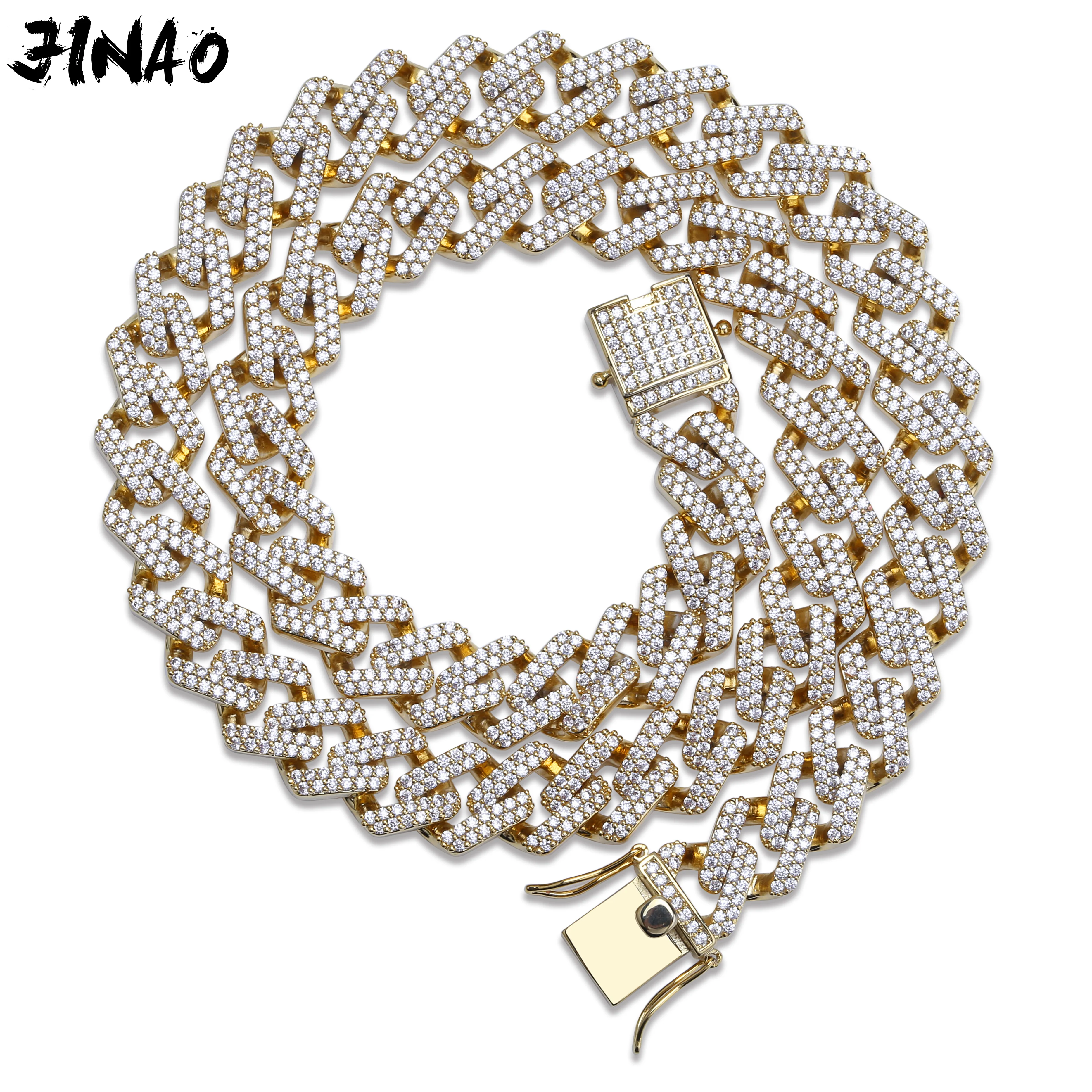 JINAO хип хоп ювелирные изделия кубинская цепь льдом цепи Bling кубический циркон