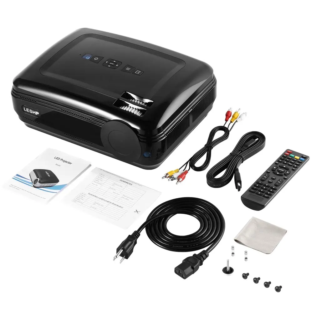 

LESHP 720P LCD Projector High Resolution High Braightness 3200 LM Multimedia Home Cinema Game HDMI VGA USB for Laptop TV