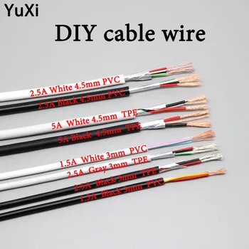 

20 metre 4 wire white black data cable USB cable DIY USB Micro Type C plug DIY data cable power cord for Phone tablet charging c