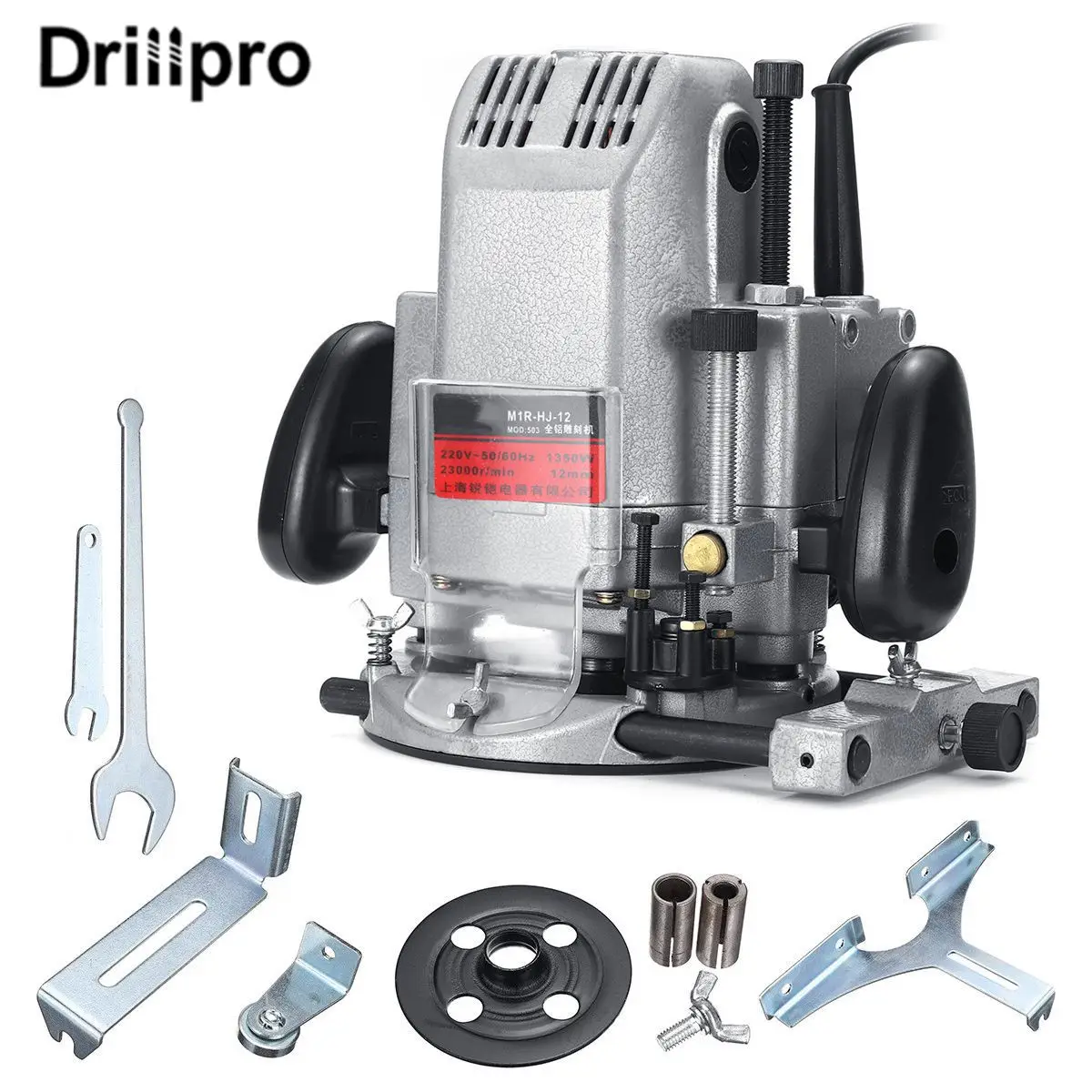 

Drillpro 1350w 220V Powerful Electric Trimmer Wood Trimmer Machine Aluminum Shell Hand Trimmer Woodworking Hand Carving Machine