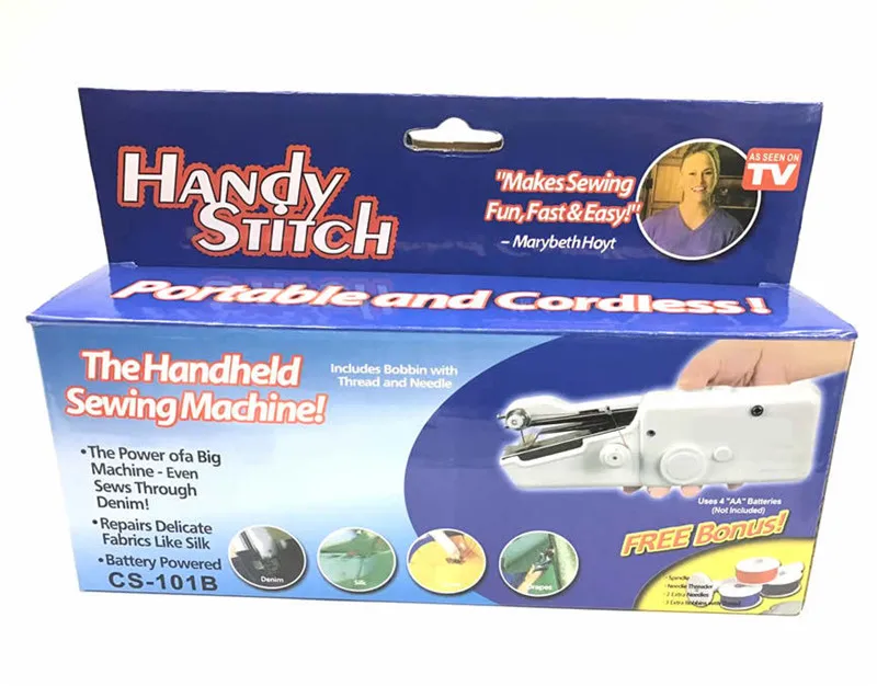 New Hot Portable Household Mini Hand Sewing Machine Quick Stitch Sew Needlework Cordless Clothes Fabrics Electric Sewing Machine