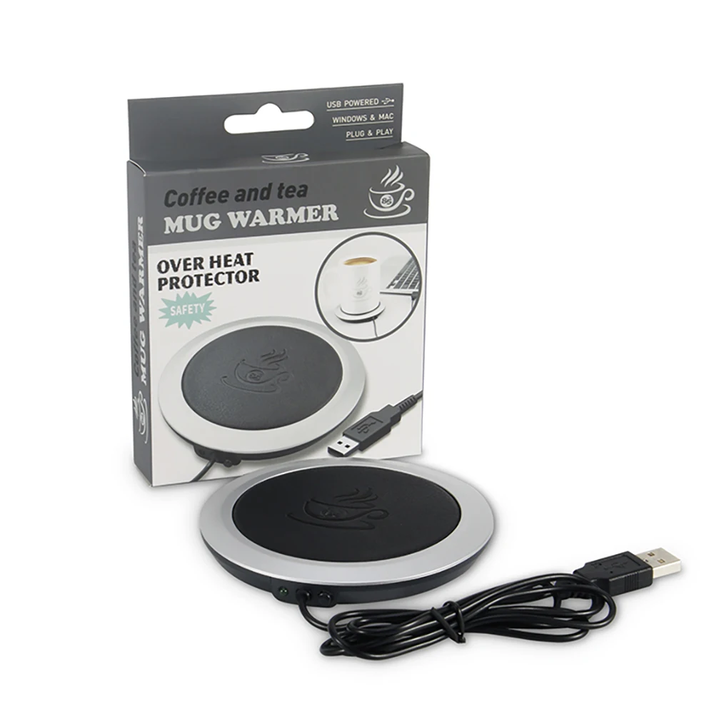 USB Грелка коврик теплая чашка коврик нагревательное устройство офисный Кофе Чай грелка коврик стол PU термостойкая электрическая изоляция подставка