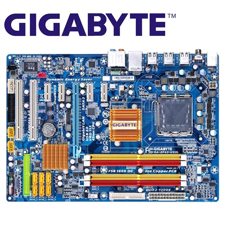 LGA 775 для Intel DDR2 Gigabyt GA EP43 DS3L 100% оригинальная материнская плата настольного