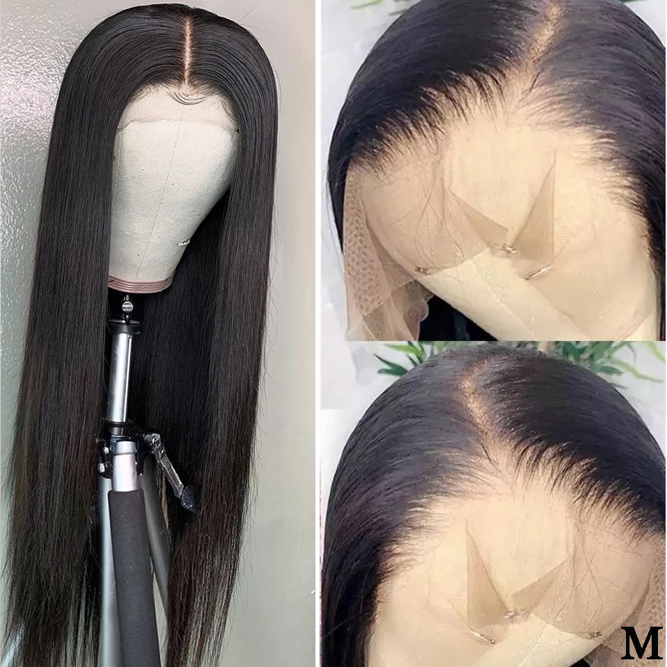 13x4 Lace Front Human Hair Wigs Pre Plucked With Baby Hair 150% Density 10-28 Middle Ratio Peruvian Straight Remy Lace Front Wig