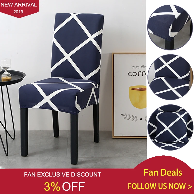 Elastic Spandex Printing Dining Chair Cover for Home Decor Big Seat Slipcover Restaurant Banquet Hotel Stretch Covering | Дом и сад