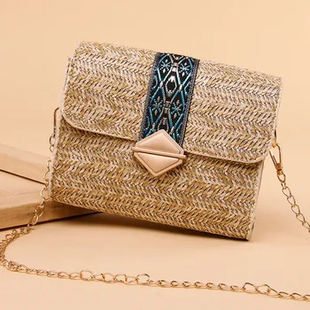 

Women's Square Straw Bags Beach Fashion Rattan Messenger Bag Handbag Clutch Crossbody Bags bolsas соломенная сумка @C13