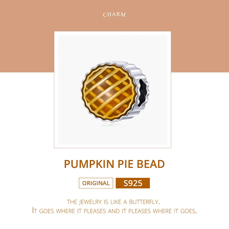 Pumpkin Pie Charm 7 Pumpkin Pie Charm - Show your style with the Pumpkin Pie Charm. Hand-finished in sterling silver, this charm features a colorful enamel pumpkin pie that is full of romantic autumn atmosphere. This exquisite and unique charm will bring mood and beauty to your day. Perfect gift for mom, sister, grandmother, friend or yourself. | 🚚 Free Standard Shipping 7-30 days | 🥇 Top Quality Product | 💎 100% S925 Sterling Silver | 🛡️ 100% Safe & Secure checkout