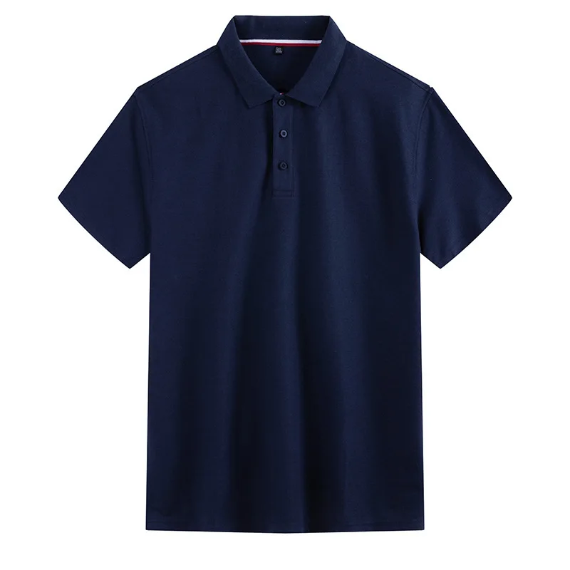 Новинка, летняя классическая мужская рубашка поло с коротким рукавом размера плюс 5XL 6XL 7XL 8XL, однотонная дышащая мужская рубашка поло высшего качества - Цвет: 2912 blue