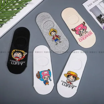 

Luffy Solid Sock for Woman Boat Adult Anime Ladies Thin Sox Cartoon Socks Cotton Summer Female Trendy One Piece Funny Calcetines