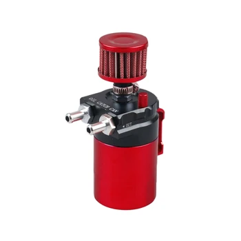 

Oil Catch Can Tank with Breather Polish Baffled Reservoir Aluminum Black Red