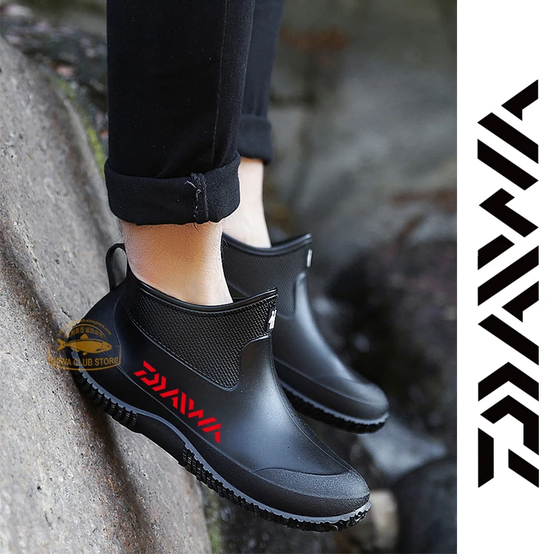 Sapatos de Pesca à Prova Botas de Chuva ao ar Daiwa Homens Antiderrapante Dwaterproof Água Mulher Pesca Curto Tubo Livre Escalada Respirável Tornozelo Botas 2020 4 Roupas de pesca