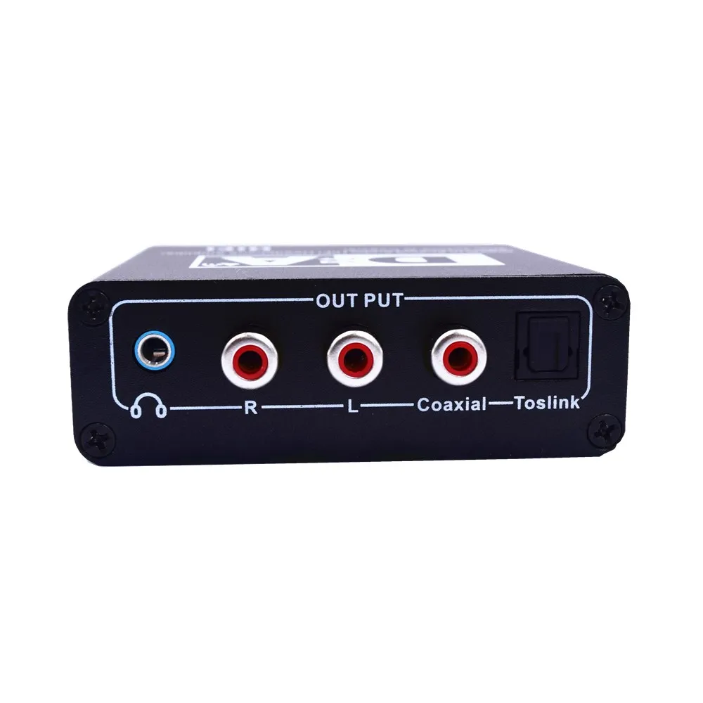 Digital to Analog Audio Converter DAC Amp Hifi Decoder 3 5mm Headphone Amplifier Toslink Optical Coaxial Output 192kHz 24bit