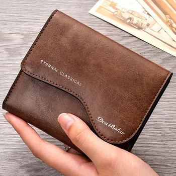 

Casual Solid Color Short Men's Wallets 4 Style Chooice New Small Wallets Large Capacity Durable Coin Purse For Male