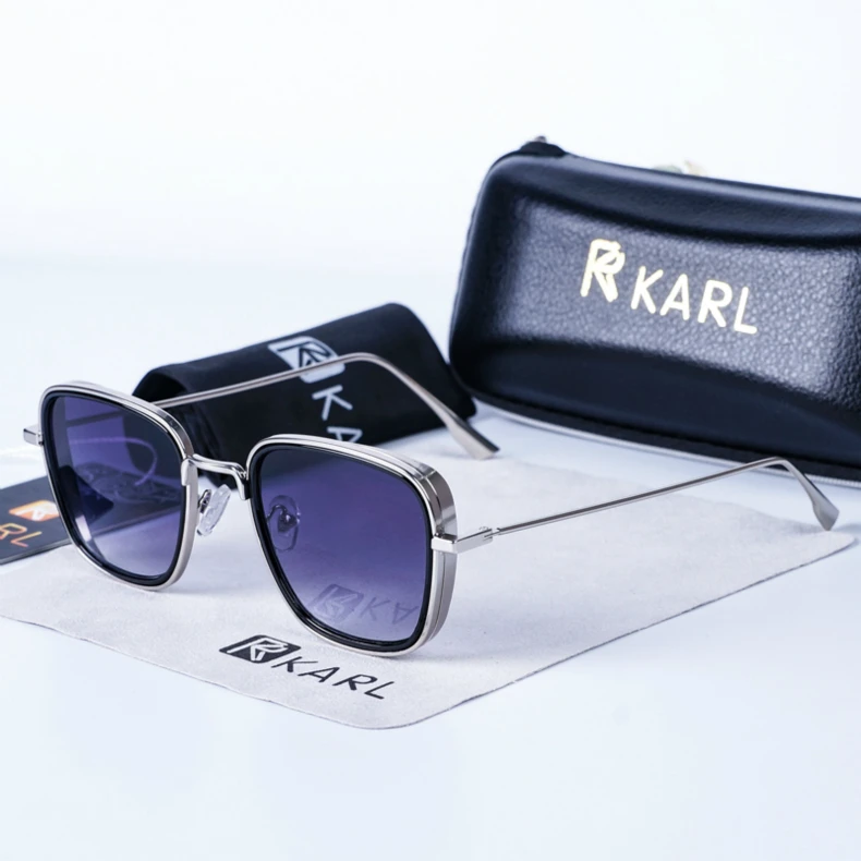 Карл Квадратные Солнцезащитные очки Мужские Роскошные брендовые металлические ретро стимпанк градиентные солнцезащитные очки для мужчин и женщин Оттенки Kabir Singh солнцезащитные очки