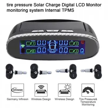 

Solar Wireless Mini Portable Auto Car Tire Tyre Pressure Detector Monitor System with TMPS Digital LCD Display and 4 Sensor