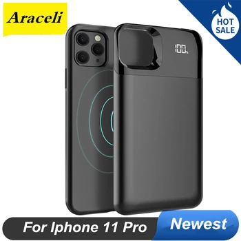

For iPhone 11 Pro Battery Case 5000 Mah Wireless Charging Digital Display Power Bank Charger Case For iPhone 11 Pro Battery Case