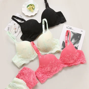 

2019 Japanese lace thin bra set comfortable sexy sweet lady large size bra 80E85E FB11