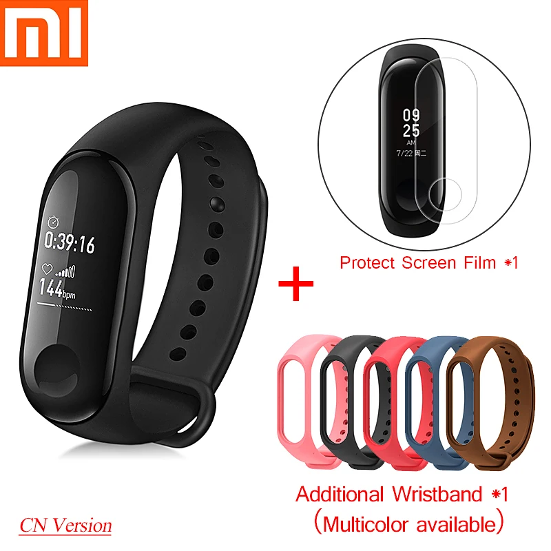 Xiao mi глобальная версия mi Band 3 mi band 3 умный Браслет Пульс 5ATM водонепроницаемый OLED сенсорный экран mi Band 3 reloj montre