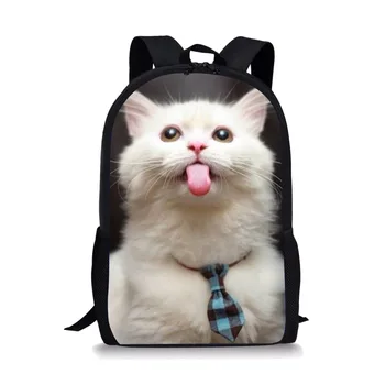 

Kawaii 3D Animal Black Denim Pocket Cat/Kitten Print Boys Girls School Bags Primary Students Backpacks Kids Satchel