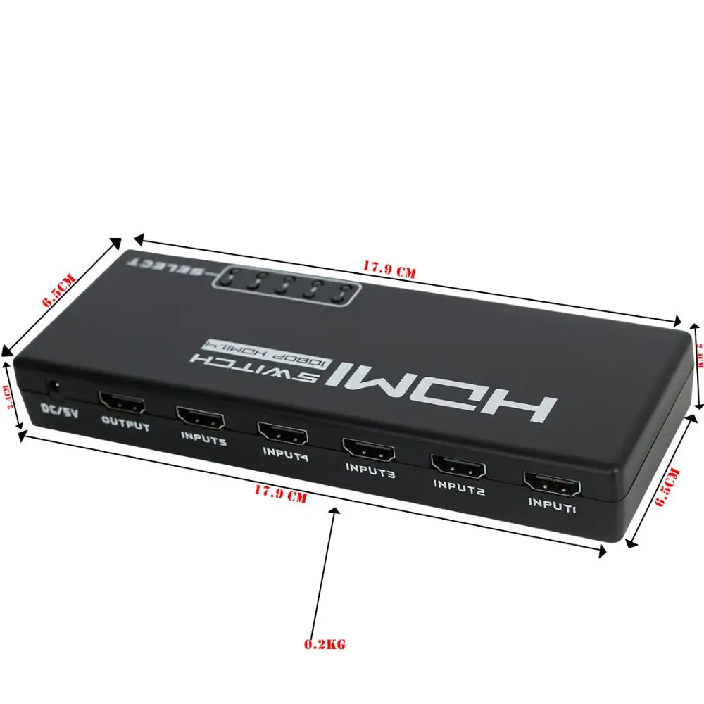 Ys199 Высокое качество Прочный в Применение 5 Порты и разъёмы HDMI 1080 P видео