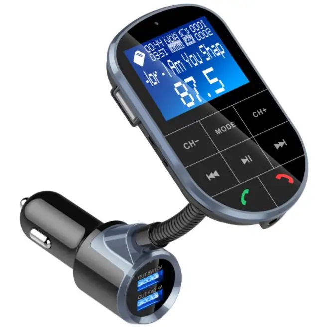 10 шт. BC37 FM передатчик модулятор беспроводной Bluetooth громкой связи большой ЖК-экран дисплей двойной USB 2.4A 2.1A