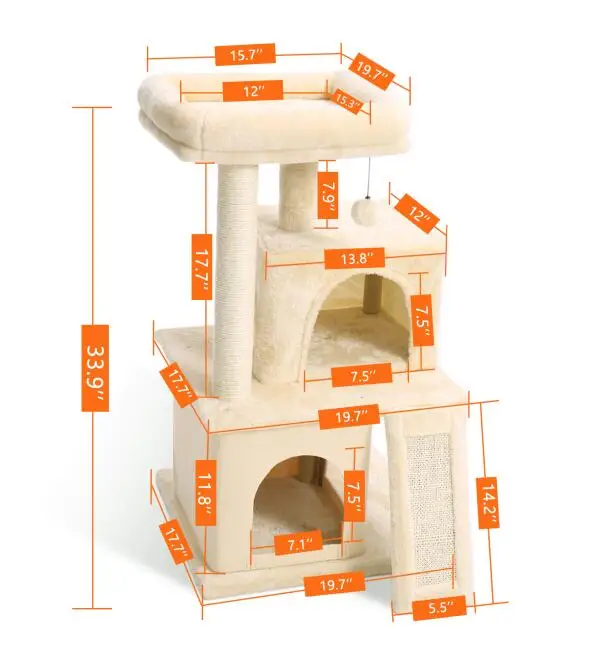 AMT0014Beige Домашняя Кошка альпинистская рама Кошка Когтеточка дерево скребок полюс мебель тренажерный зал дом игрушка для прыжков кошек платформа - Цвет: AMT0014Beige