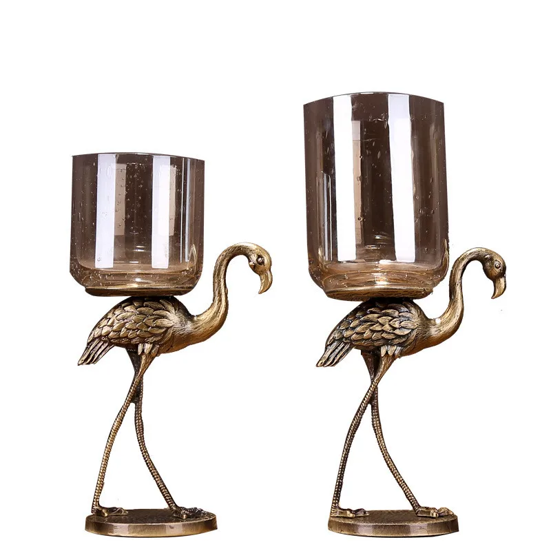 

Wedding Candlestick Bird Shape Metal Glass Upscale European Style Candle Station Party Celebration Home Decorations