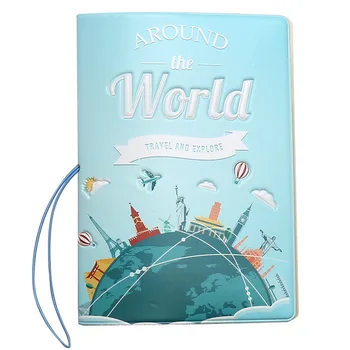 

New Travel Accessories Around The World Camouflage Passport Cover ID Credit Card Bag 3D Design PU Leather Passport Holder Bags