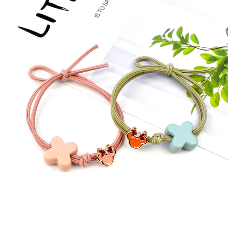 Эластичные резинки для волос с Микки Маусом девочек Матовый акриловый резиновый