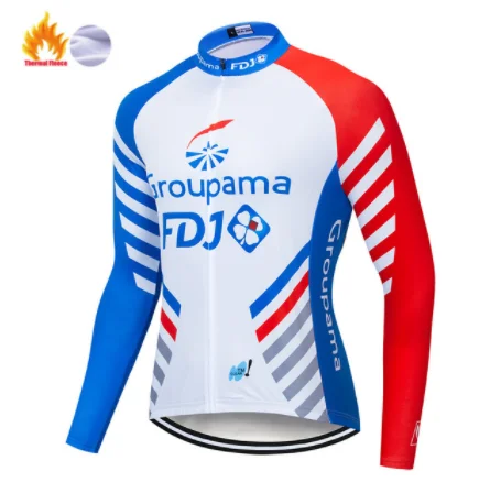 FDJ Зимняя Теплая Флисовая одежда с длинными рукавами для велоспорта, комплекты для велоспорта, одежда для велоспорта, одежда для гонок - Цвет: jersey