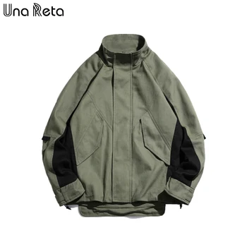 

Una Reta Men Jacket New Casual Harajuku Patchwork Tracksuit Coat Overalls Men's Clothing Streetwear Zipper Jacket Men