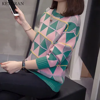 

Plus Size Knitted Solid Color Sweaters Women Casual Long Sleeve Pullover Knittwear Tops 2020 Autumn Clothes Loose Ladies Jumpers