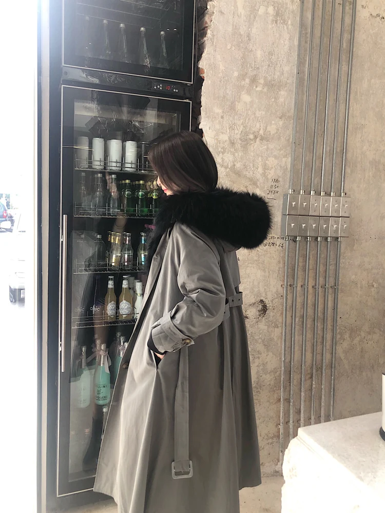 Женская зимняя парка с подкладкой из натурального Лисьего меха Толстая теплая