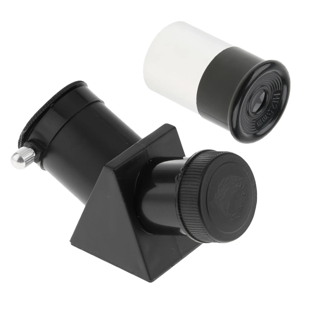 H12.5mm 0.965inch Telescope Eyepiece Fully Multi-coated Metal 35 Degree Field for Astronomy + 45 Degree Diagonal Prism