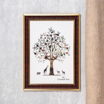 

Photo frame plastic A4 "Crumpled paper" burgundy with gold frame 33,7x25 cm 4559875