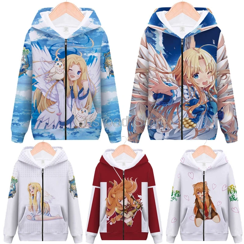 

Cosroad Anime The Rising of The Shield Hero Filo Raphtalia Hoodies Men Women Hooded Zipper Jacket Coats Adult Halloween Costumes