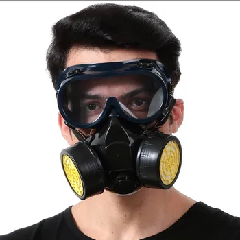 

Respirator Gas Mask Safety Chemical Anti-Dust Filter Half Face Military Eye Goggle Set Workplace Safety Prote respirator virus