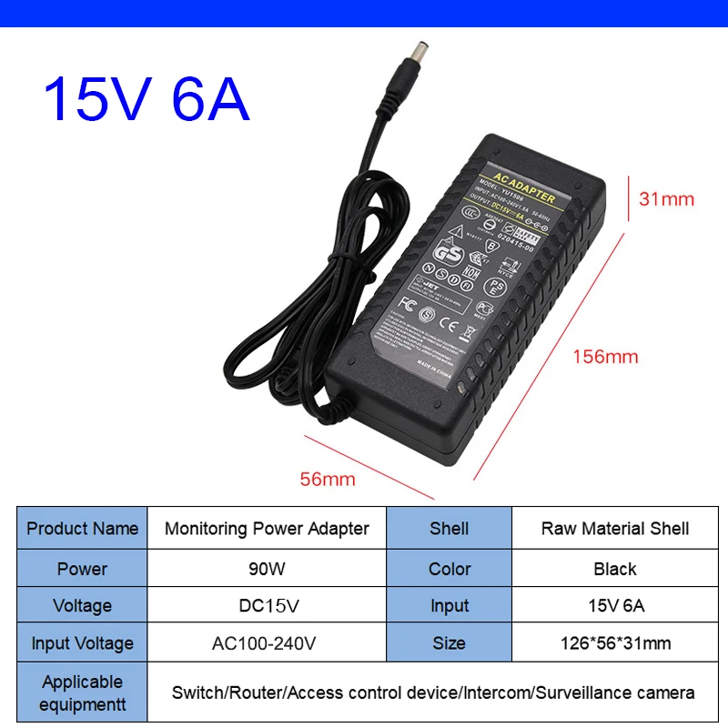 조명 변압기 AC100-240V 스위칭 전원 공급 장치, LED 전원 어댑터, DC5V, 12V, 15V, 24V, 48V, 1A, 2A, 3A, 3.2A, 5A, 6A, 7A, 8A, 8.5A, 10A