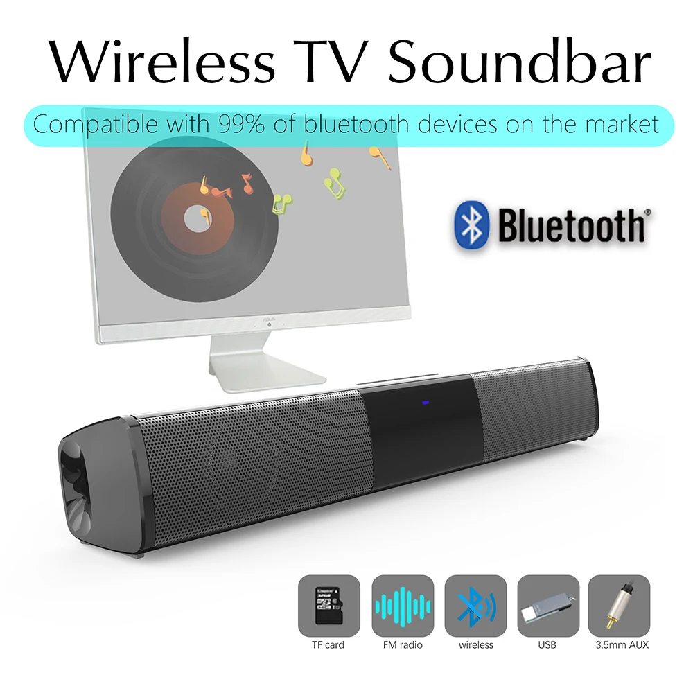 Беспроводной Bluetooth Саундбар BS28A с подключаемой картой U диск радио ТВ динамик