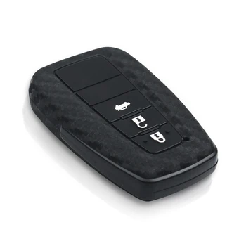 Cover chiave telecomando per Toyota Camry Corolla C-HR 2017 2018 Prado Prius - KEYYOU cassa chiave dell automobile del Silicone del carbonio di 3 bottoni per Toyota Camry