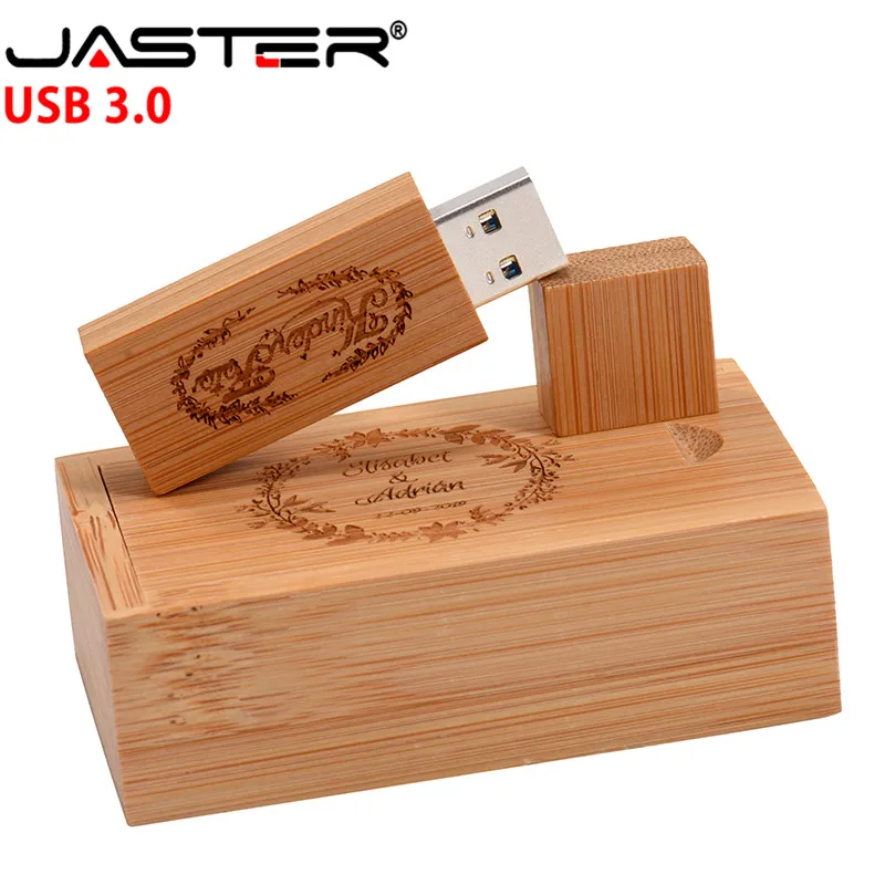 JASTER USB 3,0 фотография подарок внешний накопитель(более 10 шт бесплатный логотип) деревянный+ коробка Флешка 4 ГБ/16 ГБ/32 ГБ/64 Гб