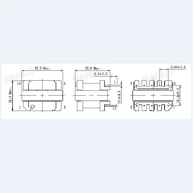 EE25 5+ 5pin Трансформатор бобины PC40 ферритовый сердечник вертикальный