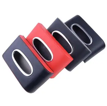 

Black Leather Tissue Box Cover Pumping Paper Hotel Car Home Napkin Holder Case