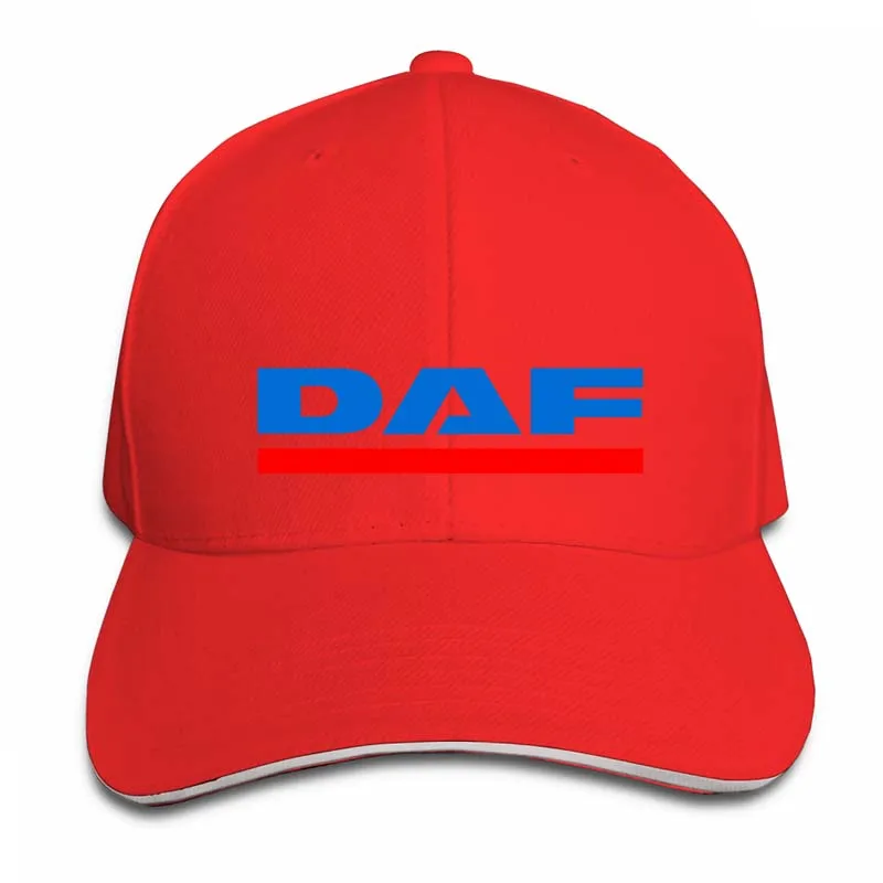 daf vector logo Baseball cap men women Trucker Hats fashion adjustable cap - Color: 2-Red